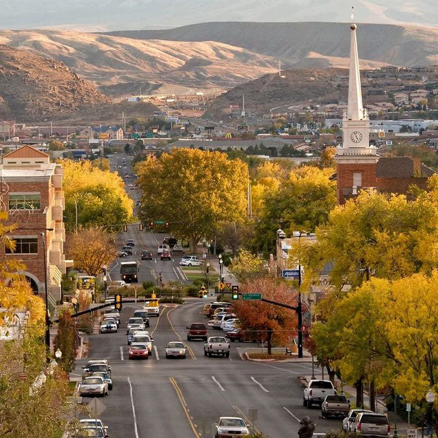 Downtown St. George Utah in the fall